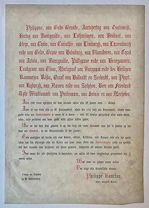 [Printed document, typography, Haneton?] Uitnodiging, gedrukt in Oud-Hollandse letters op perkame...