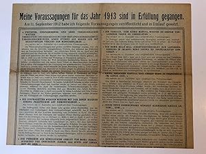 VOORSPELLINGEN, CLAY BURTON VANCE Meine Voraussagungen für das Jahr 1913 sind in Erfüllung gegan...