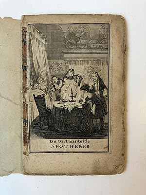 Satirical book pharmacy 1716 | Printed theater play De ontmantelde apotheker met gefopte hoorndr...