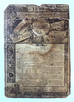 [PRINTED PUBLICATION, 1890?, ALMELO, PALTHE] Tarievenlijst van de chemische wasserij Gebr. Palthe...