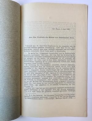 [PRINTED PUBLICATION, 1887, CONSULAIRE EXAMENS] Rapport van de commissie voor de consulaire exame...