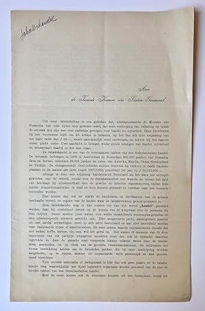 [Printed publication, Tabacco, Tabak] Verzoekschrift van de Amsterdamse en Rotterdamse "Comites ...