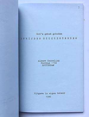 [Typed document, poetry, 1986] Gods gebed gebeden, strijden stukgestreden, bundel gedichten doo...