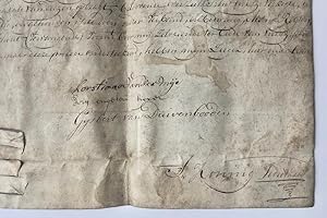 [Charter on parchment, legal deed, 1777, Zandvoort, manuscript] Acte van transport dd. Zandvoort ...