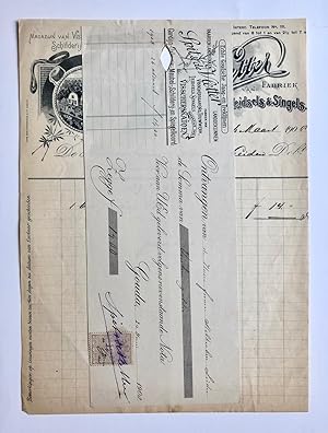 [Nota and receipt, 1908] Nota en kwitantie van fa. Spit en De Vletter, te Gouda, 1908.