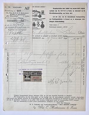 [Receipt coffee, 1938] Nota van wed. C. Mattheeussens en Zoon, koffiehandel te Ossendrecht, 1938.