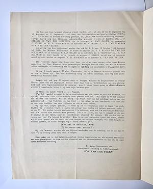 [Military, printed letter 1906] Gedrukte brief van Jos van der Steen, commandant van de schutteri...