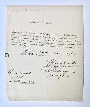 [Manuscript, 1827] Letter of comte de la Roche Aymon, d.d. Paris 1827, manuscript, 1 p.