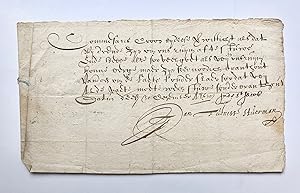 [Manuscript, letter, 1638] Briefje van Jan Fucniss Stuerman, d.d. In de St Jacob 30-12-1638, aan ...