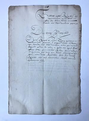 [Manuscript, tobacco, 1661] Extracten uit de resolutien van de Staten van Holland d.d. 18 en 25 m...