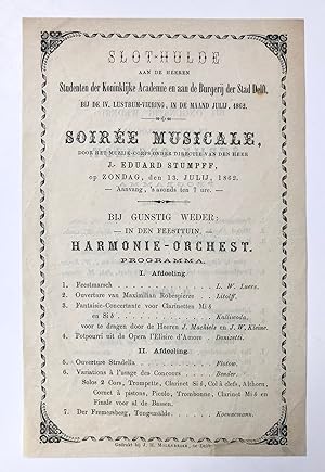 [Printed publications, Music, Delft, Student Koninklijke Academie, 1862] Programm soiree musicale...
