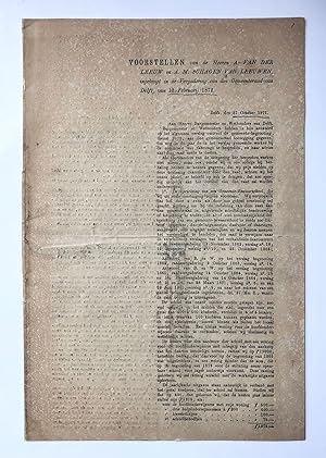 [Printed publication, 1872] Proposals of the gentlemen A. van der Leeuw and A.M. Schagen van Leeu...