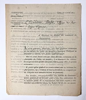 [Printed publication 1812] Printed publication: 'Missive van de prefet van het Departement de l'E...