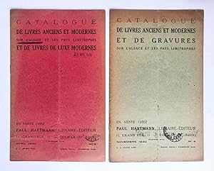 [Sale catalogue, bookshop Elzas, Elsas, 1930] Two sale catalogues: " Catalogue de livres anciens ...