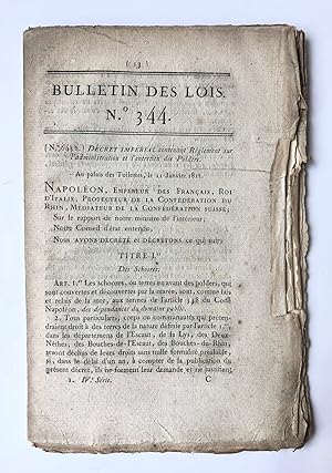 [Legal document, Bulletin des lois, 1811, Napoleon] Decret imperial relatief a la direction et su...
