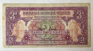 [Voucher, United Kingdom, Military] British Armed Forces, special voucher, 3 pence, valid for Bri...