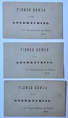 Printed card theology before 1903 | Gedrukt kaartje met tekst 'Tiende bewijs van goedkeuring. Van...