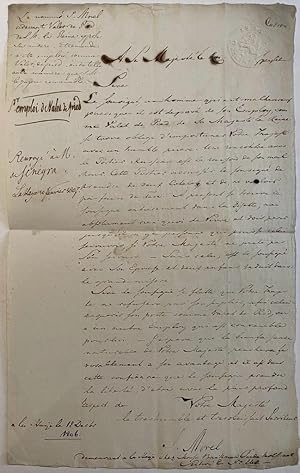 Manuscript to Lodewijk Napoleon 1806 | Request van S. Morel (Norel?), vroeger voetknecht van de k...