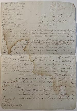Manuscript to Lodewijk Napoleon 1807 | Request van Balte Klinkspaan, d.d. 's-Gravenhage 1807, aan...