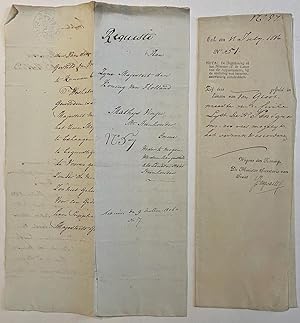 Manuscript The Hague 1806 | Request van Mathijs Vinju, d.d. 's-Gravenhage, 9-7-1806, aan Lodewijk...