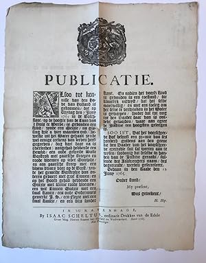 [Printed publication 1765, The Hague, Rijswijk] Publicatie van Hof van Holland d.d. 's-Gravenhage...