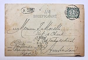 [Postcard 1908] Briefkaart van . Graafland, d.d. Rijswijk 1908, aan de zangpedagoog Morello te Am...