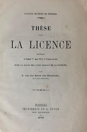 Thèse pour la licence [.] Poitiers A. Dupré 1873
