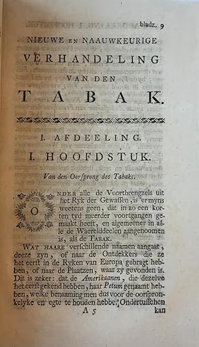 [Antiek boek, Antique book, tobacco, tabak, 1770] Nieuwe en naauwkeurige verhandeling van den tab...