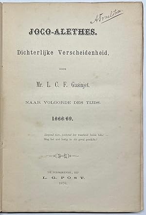 Literature 1870 | Joco-alethes. Dichterlijke verscheidenheid, naar volgorde des tijds 1868/69. Pu...