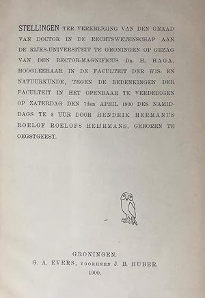 Stellingen [.] Groningen G.A. Evers 1900