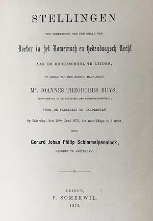 Bild des Verkufers fr Stellingen [.] Leiden P. Somerwil 1875 zum Verkauf von Antiquariaat Arine van der Steur / ILAB