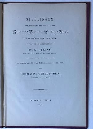 Stellingen [.] Leiden E.J. Brill 1866