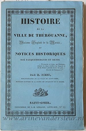 [French topography, antique book, 1833] Histoire de la ville de Therouanne ancienne capitale de l...
