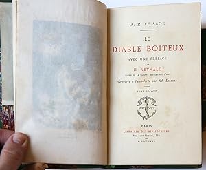 Le diable boiteux, avec une preface par H. Reynald. Gravures à l'eau-forte par Ad Lalauze. 2 dele...