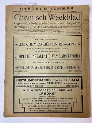 Pasteur-nummer van Chemisch Weekblad dd. 25-11-1922, pp. 501-536, geïll.