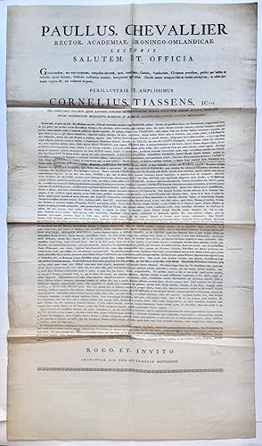 [Printed publication in Latin 1784] Aankondiging in het Latijn van het overlijden van Cornelis Tj...