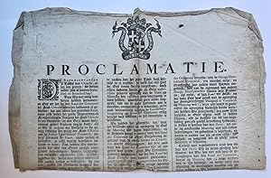 [Printed publication 1796] Proclamatie van Representanten s Lands van Utrecht d.d. 17-3-1796 bet...