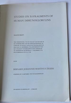 Studies on Fd-fragments of human immunoglobulins. Proefschrift [.] Utrecht Elinkwijk 1974