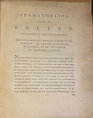 [History Fashion 1766] Verhandeling over de bellen, voornaemlijk aen de klederen, een aanzienlyke...