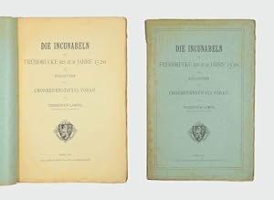Bild des Verkufers fr Die Incunabeln und Frhdrucke bis zum Jahre 1520 der Bibliothek des Chorherrnstiftes Vorau. zum Verkauf von Versandantiquariat Wolfgang Friebes