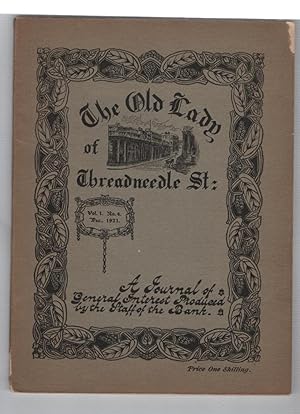 Image du vendeur pour The Old Lady on Threadneedle St: Volume 1 Number 4, December 1921 mis en vente par Recycled Books & Music