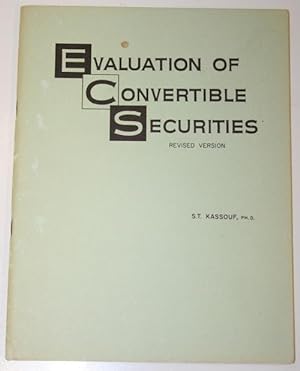 Seller image for Evaluation of Convertible Securities for sale by Alanpuri Trading