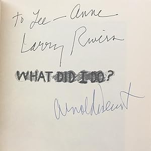 Seller image for What Did I Do? The Unauthorized Autobiography of Larry Rivers for sale by Gaabooks