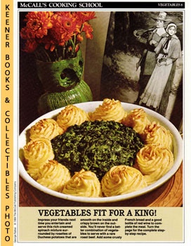 Seller image for McCall's Cooking School Recipe Card: Vegetables 6 - Creamed Spinach And Potato Au Gratins : Replacement McCall's Recipage or Recipe Card For 3-Ring Binders : McCall's Cooking School Cookbook Series for sale by Keener Books (Member IOBA)