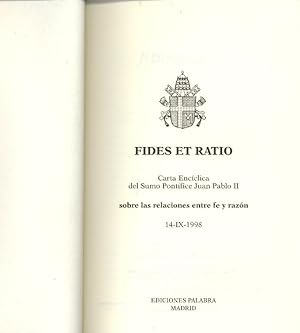 Imagen del vendedor de ENCICLICA -FIDES ET RATIO- a la venta por Libreria 7 Soles