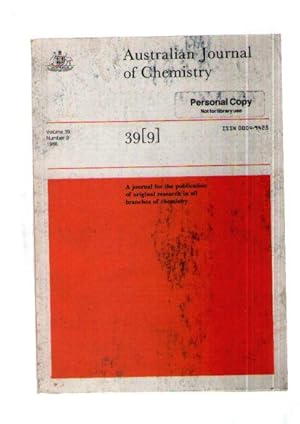 Australian Journal Of Chemistry : Volume 39 Number 9 1986