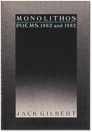 Seller image for Monolithos: Poems, 1962 and 1982. for sale by Orpheus Books