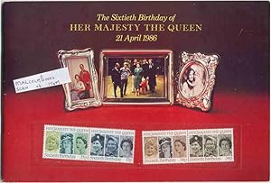 The Sixtieth Birthday of Her Majesty the Queen 21st April 1986 ( with Stamps )