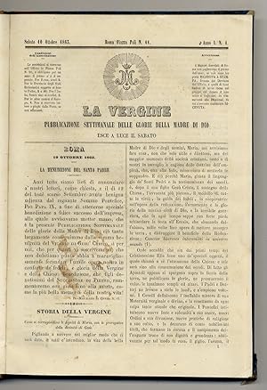 Vergine (La). Pubblicazione settimanale delle glorie della madre di Dio. Anni I-VII.