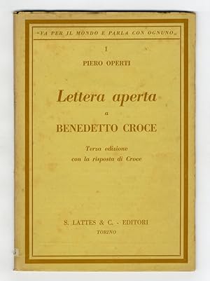 Seller image for Lettera aperta a Benedetto Croce. Terza edizione con la risposta di Croce. for sale by Libreria Oreste Gozzini snc